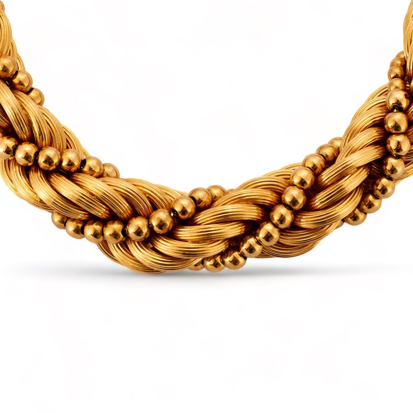 Collier torsadé en or jaune
