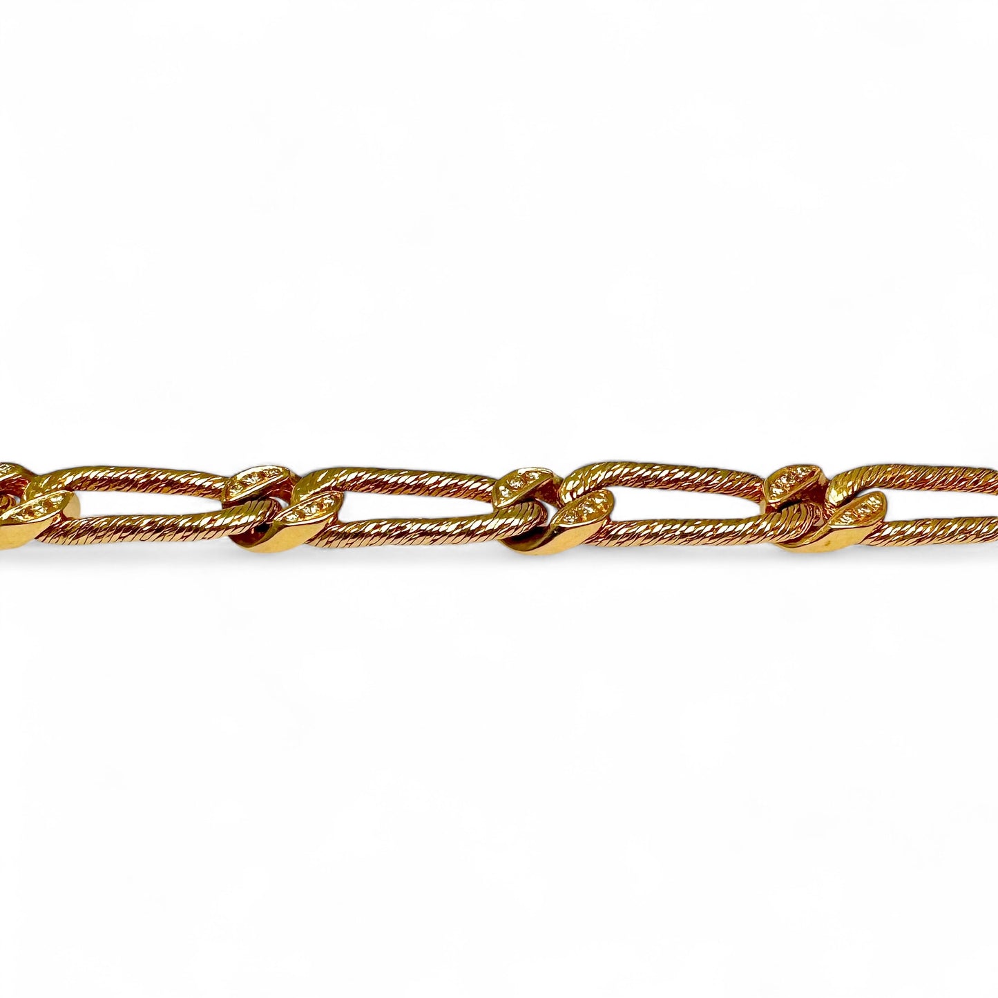 Georges LENFANT. Bracelet en or jaune pavé de diamants.