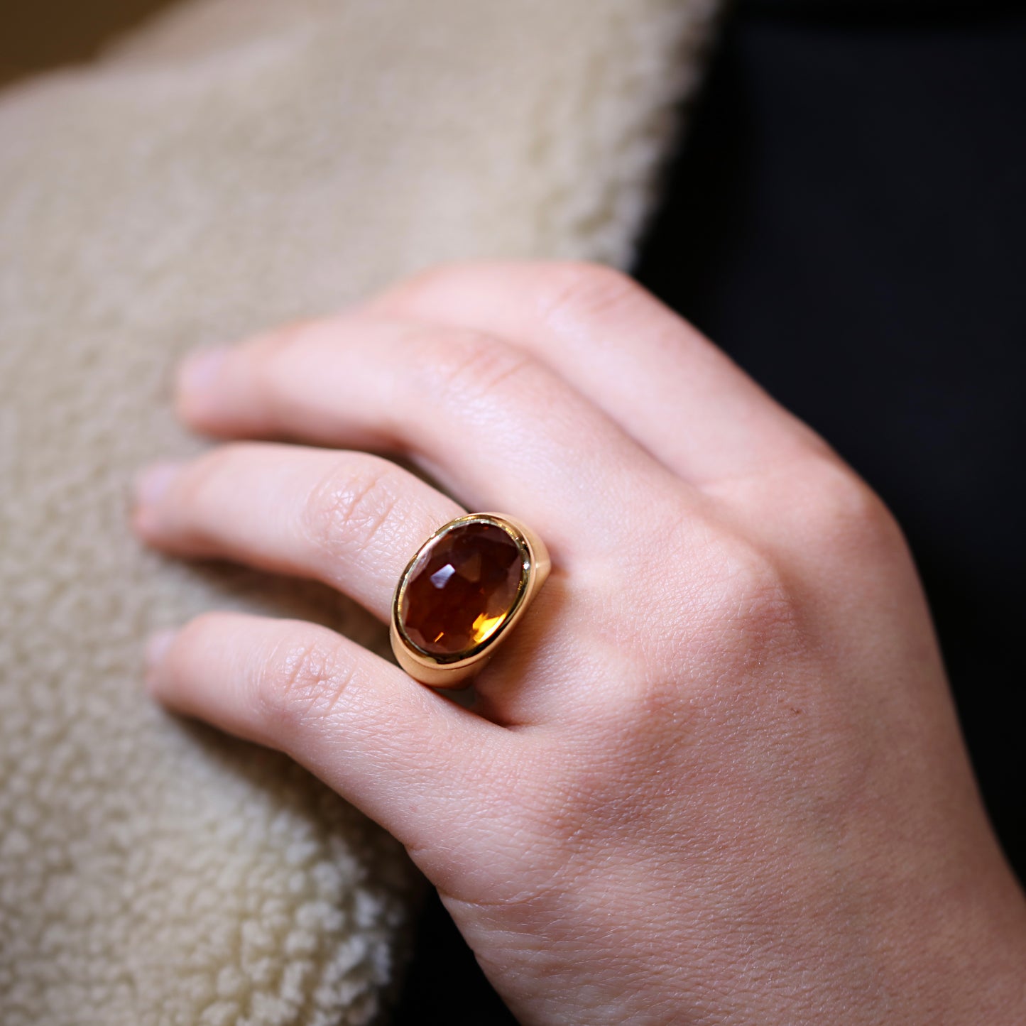 POMELLATO - Iceberg ring in pink gold and citrine