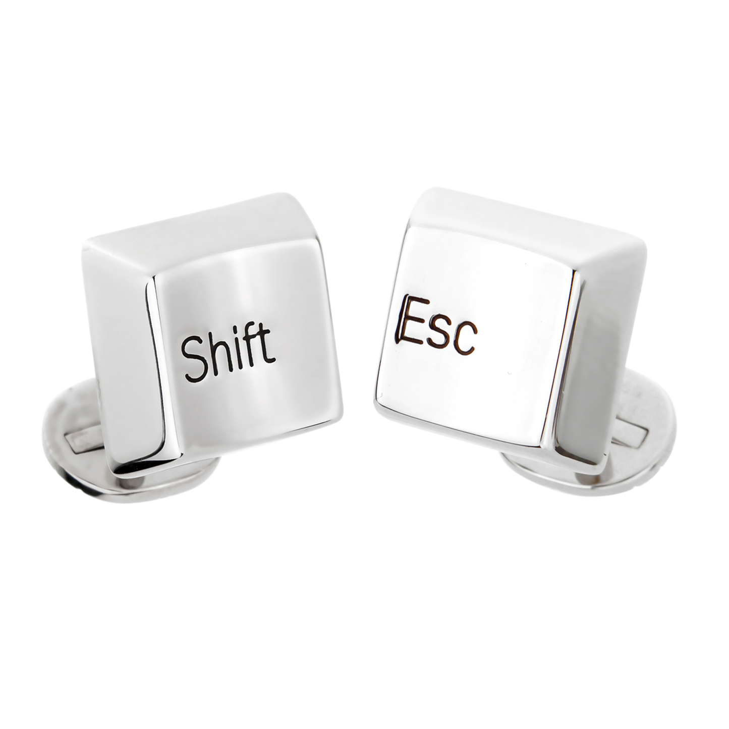 CARTIER Boutons de manchette Shift Escape or blanc 18 carats