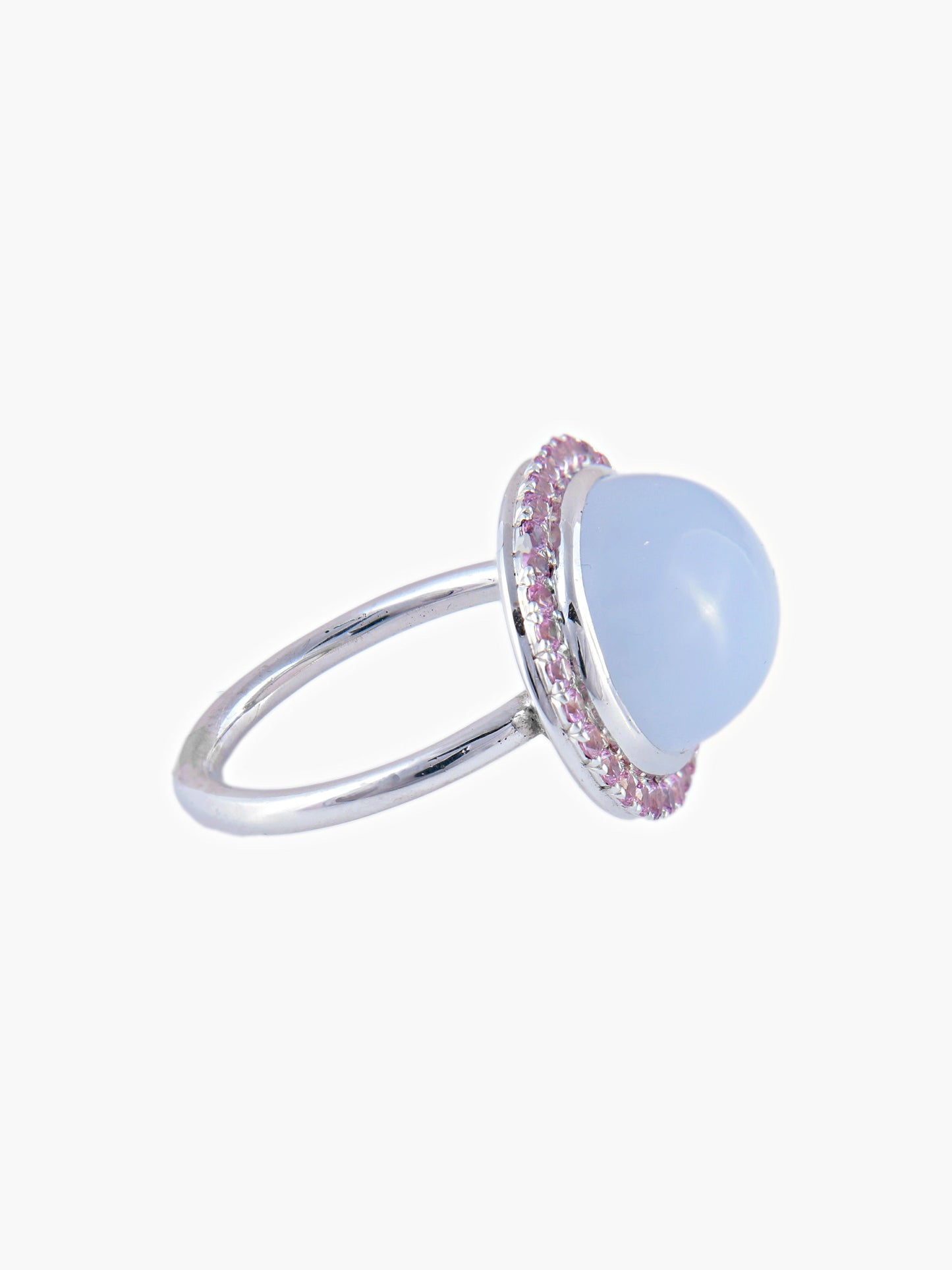 Bague Calcédoine Saphirs roses