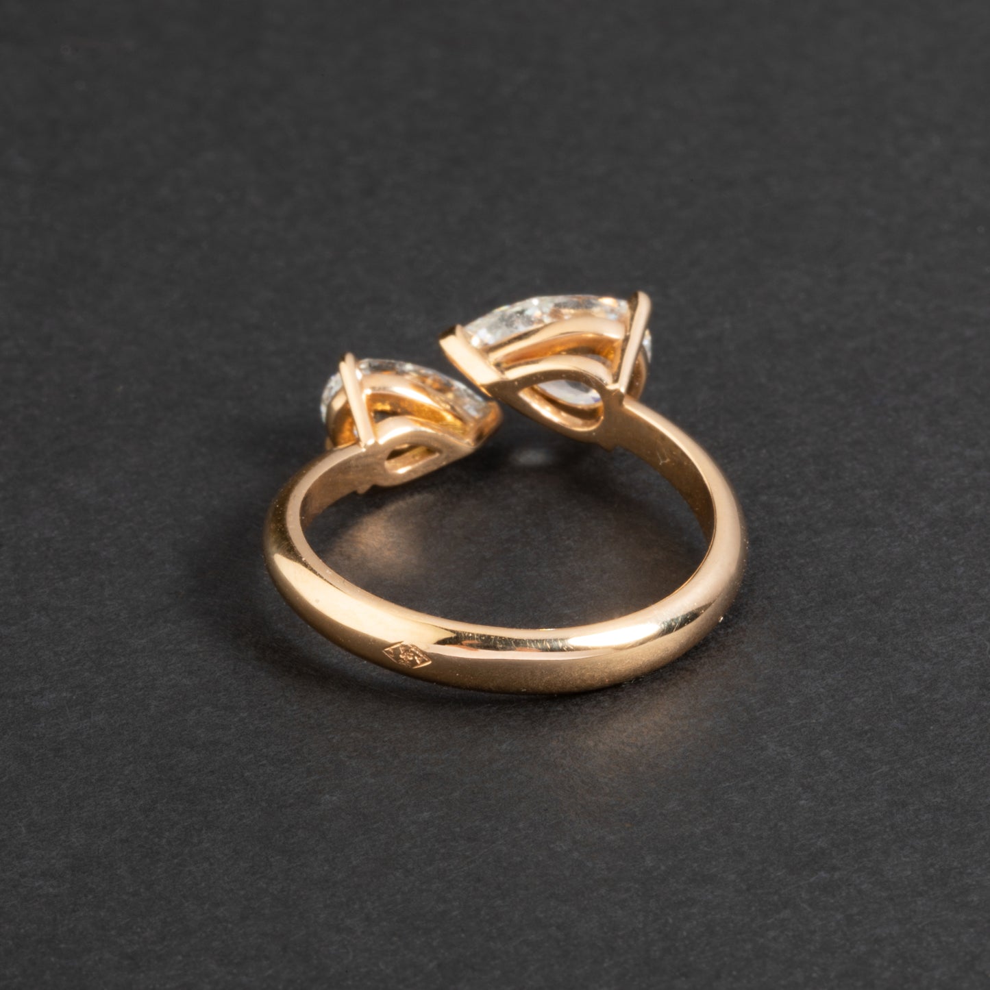 "Toi et Moi" ring in pink gold and diamonds