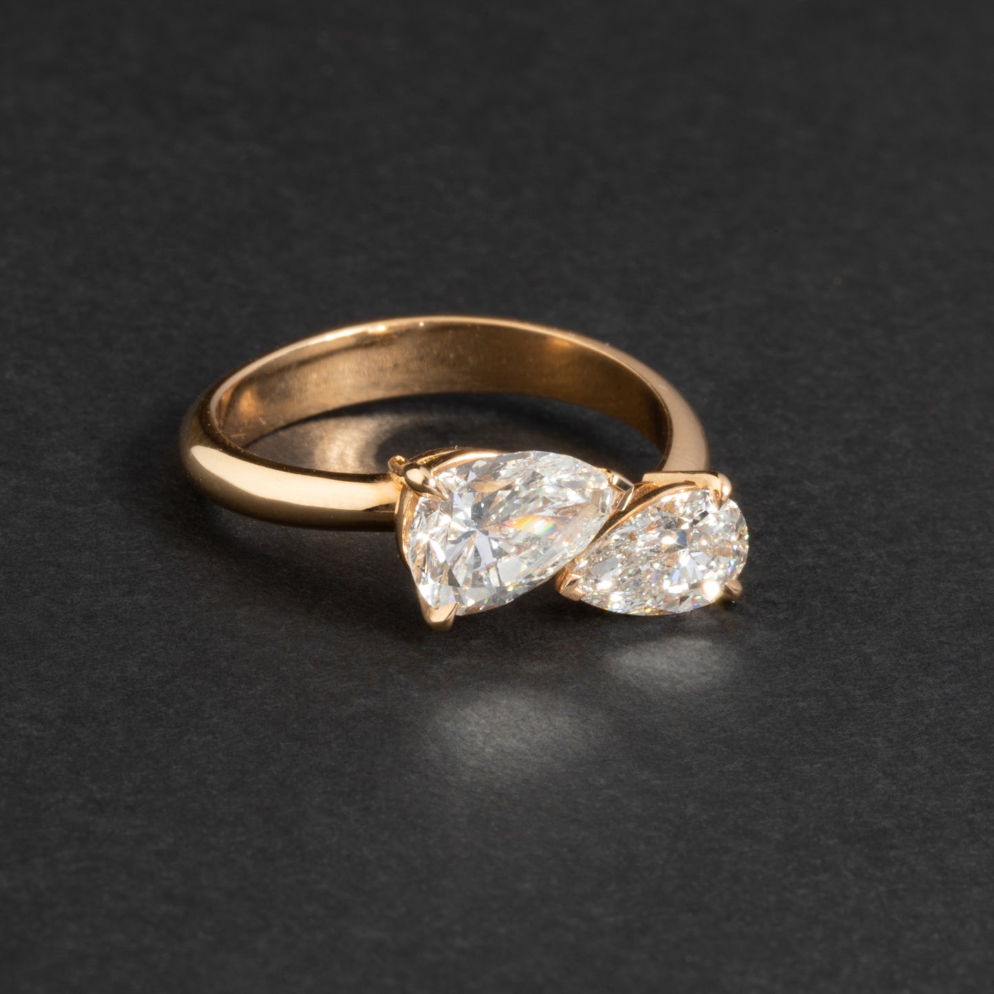 "Toi et Moi" ring in pink gold and diamonds