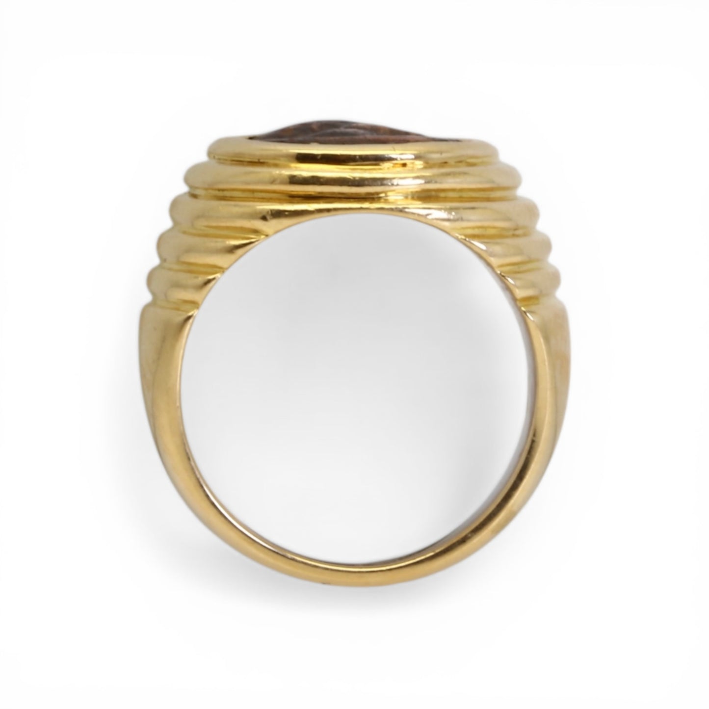 BULGARI Bague Monete en or jaune et pièce antique en bronze.