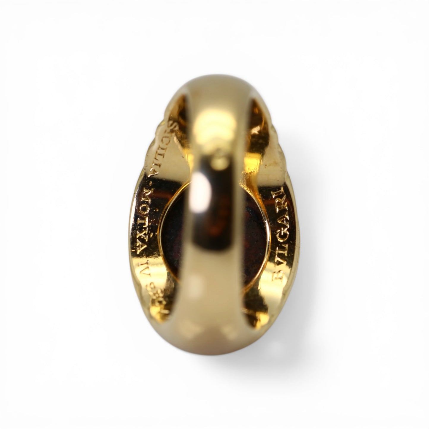 BULGARI Bague Monete en or jaune et pièce antique en bronze.