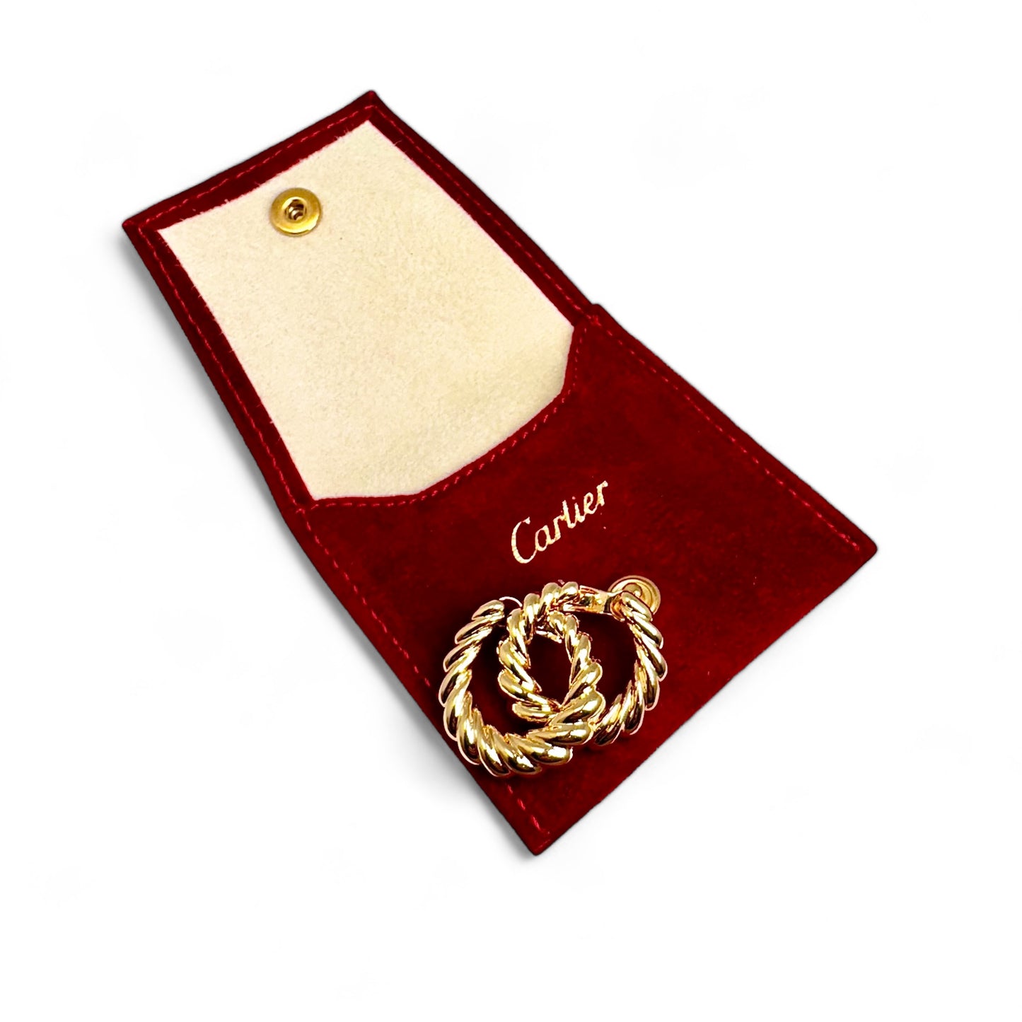 CARTIER Boucles d’oreilles créoles en or jaune.